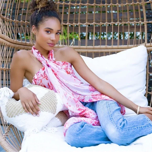 Peter Som Dream Floral Sarong in Rose Quartz - Picture 4 of 6